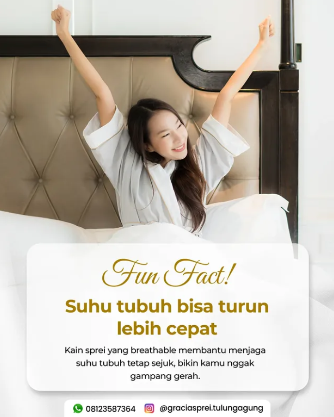 <p>Sprei yang breathable bantu tubuh tetap sejuk, 